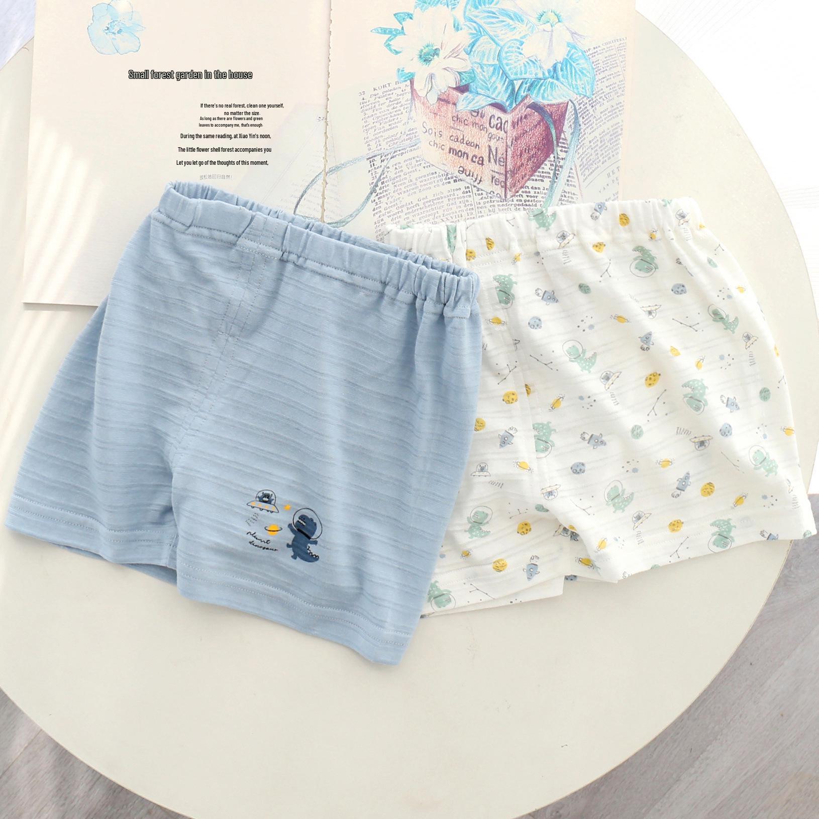 Japanese Style Bamboo Cotton Summer Shorts for Toddlers - Breathable, Sweat-Absorbing, Unisex Design with Crotch Opening 90 cm (with open crotch)