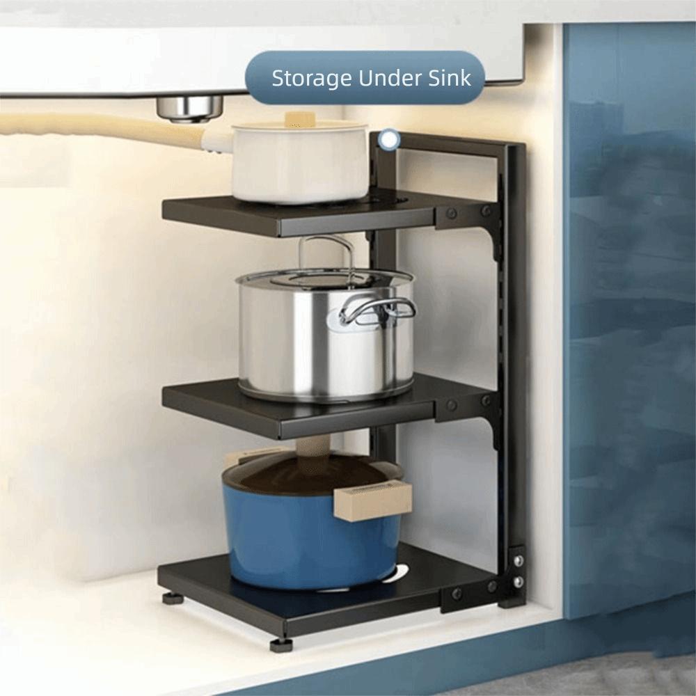 Free Layering Multi-layer Storage Racks Adjustable Pot Storage Rack Sink Storage Organizer  Kitchen