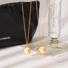 White Mother-of-Pearl Sun and Moon Necklace, Niche Light Luxury High-end, Non-fading, Versatile Clavicle Chain Jewelry
