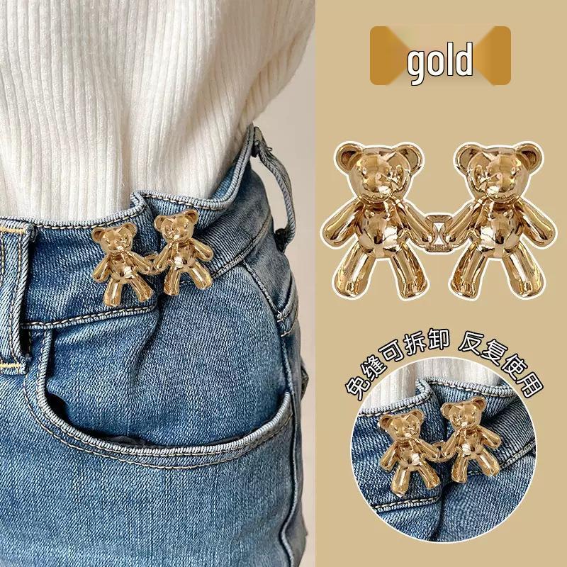 Adjustable Waist Button for Jeans: Bear Pants Tightening Pin
