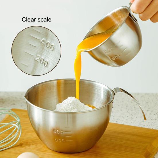 Stainless Steel Mixing Bowl with Strainer 2 In 1 Multifunctional Basin Strainer with Handle for Mixing Batter Egg Cream Washing