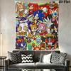 Hedgehog Sonic Wind Wall Hanging Printed Fabric Blanket Decorative Tapestries for Bedroom Living Room Home Decor