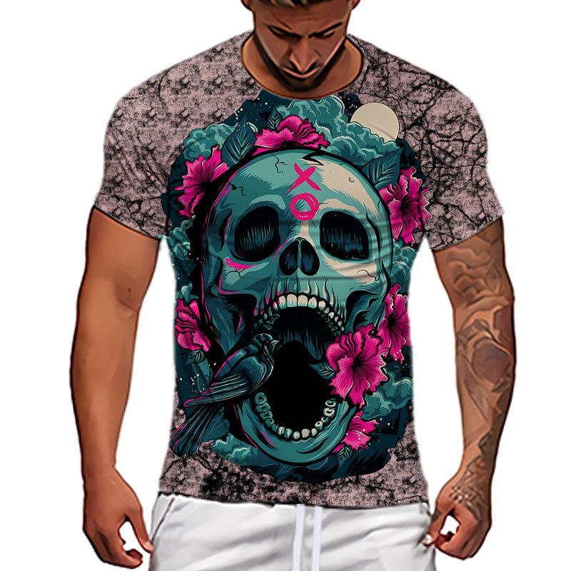 New Handprint 3D Printed Pattern Abstract Personalized Street Men's Casual Loose T-shirt