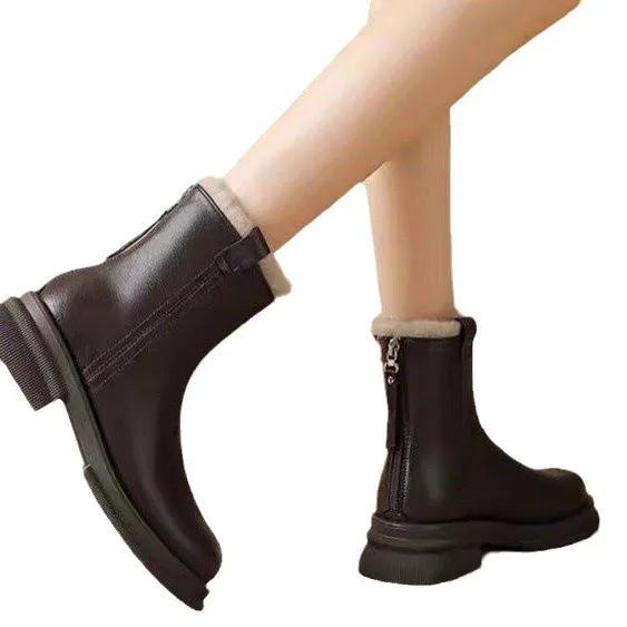 Fashion Spring Autumn New Beautiful Snow Boots Winter Warm and Thick Bottom Increased Anti slip Wear resistant Cotton Boots with Velvet