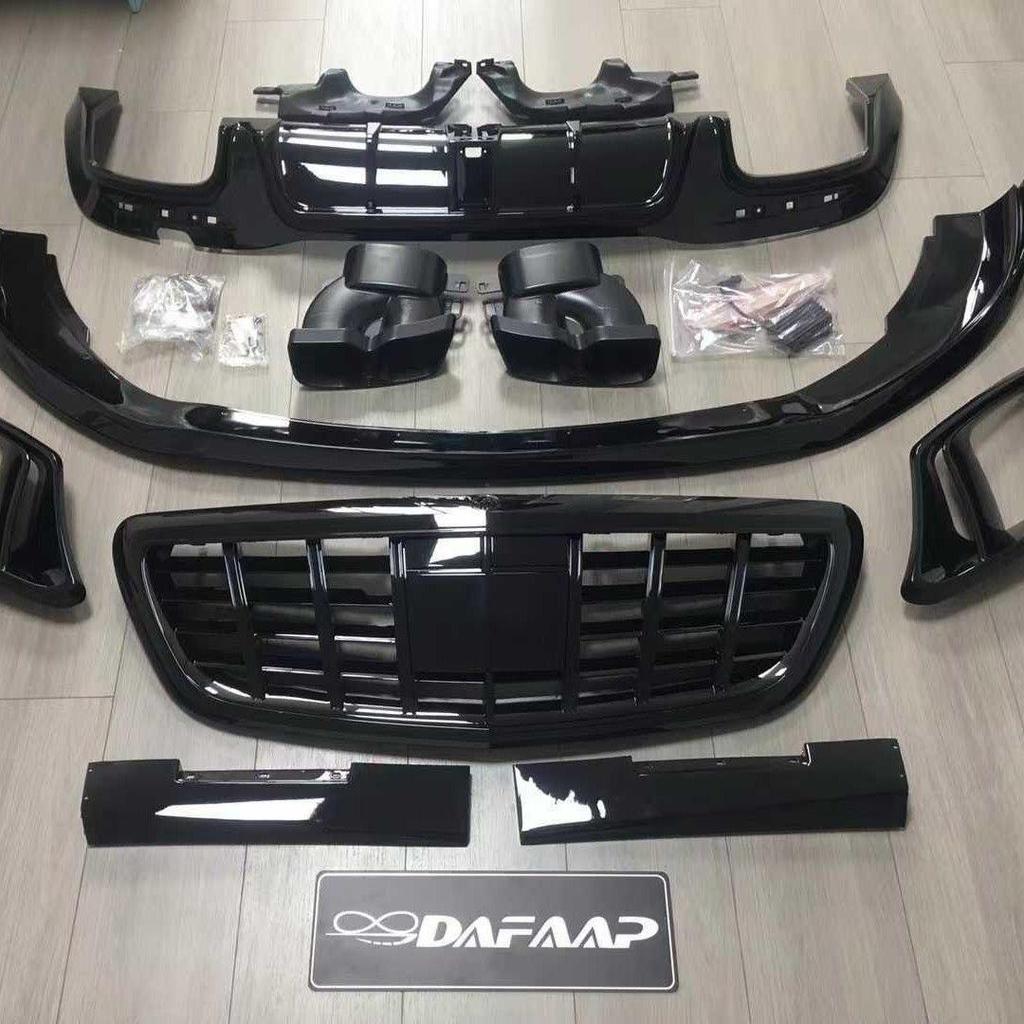 Brabus Style Front & Rear Lip with Tailpipe Vents for Mercedes S-Class W222 (2013-2017)