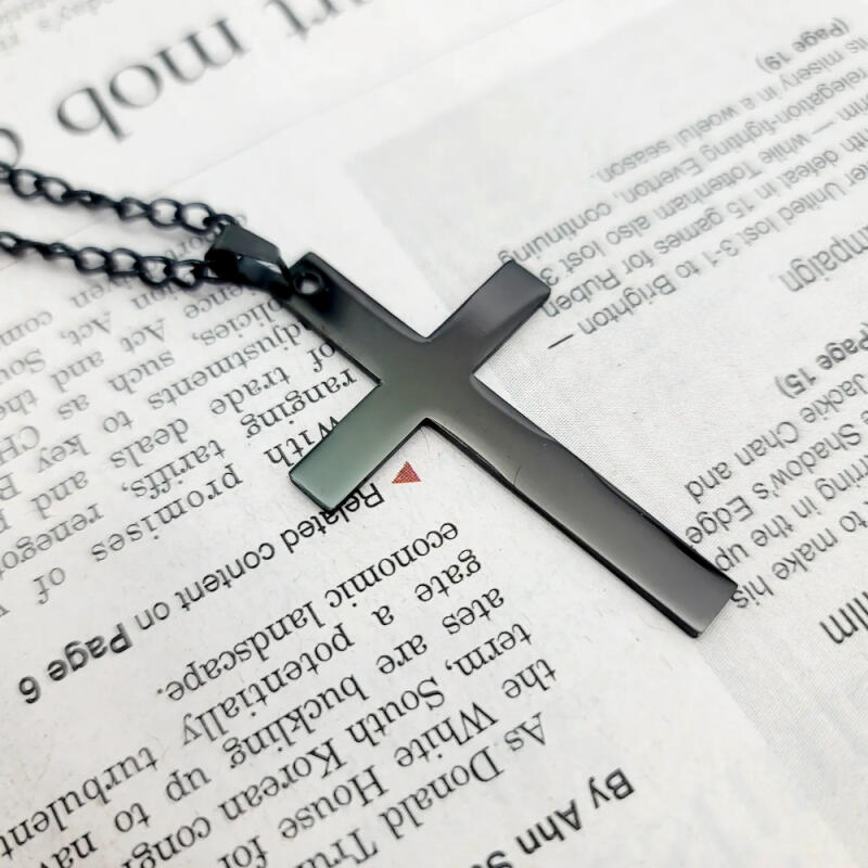 Cross Necklace Fashion Friendship Surgical Cross Necklace Black