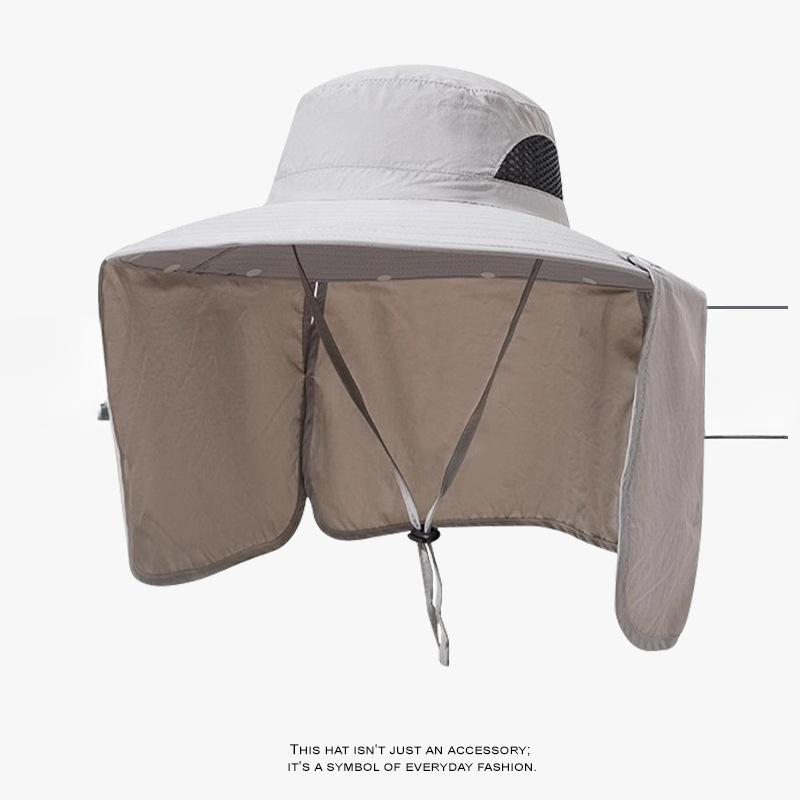 

Чоловічий капелюх для риболовлі на відкритому повітрі з великими полями, захист від сонця, захист шиї, капелюх рибалки, дихаючий знімний сонцезахисний капелюх для альпінізму на відкритому повітрі
