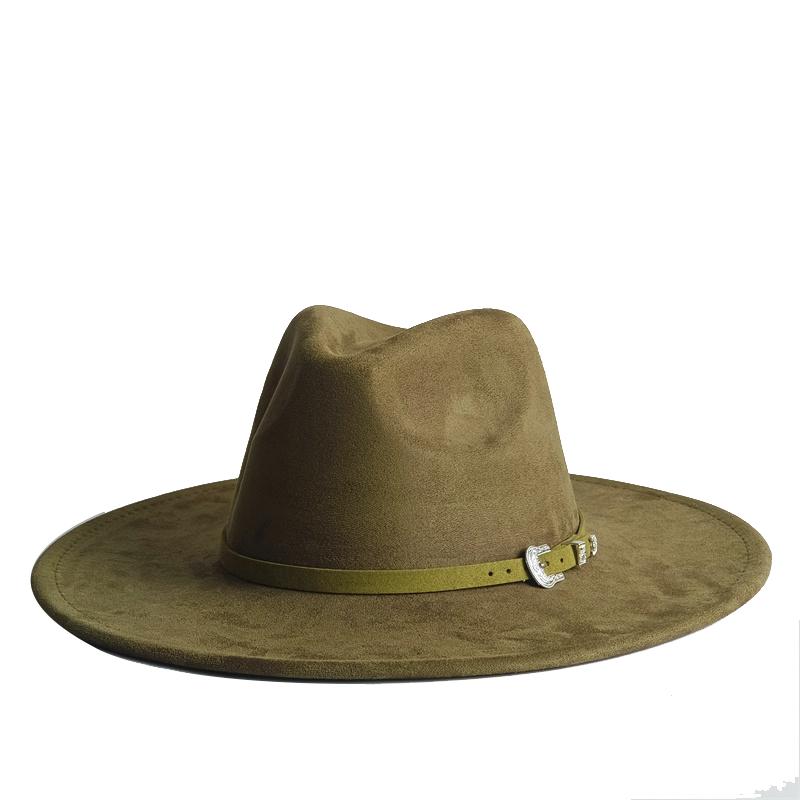 Classic Camel Suede Hat Wide Brim  New Fedora Hat Men Women Autumn Winter Felt Hats Classic Church Fedoras Chapeau Sombrer