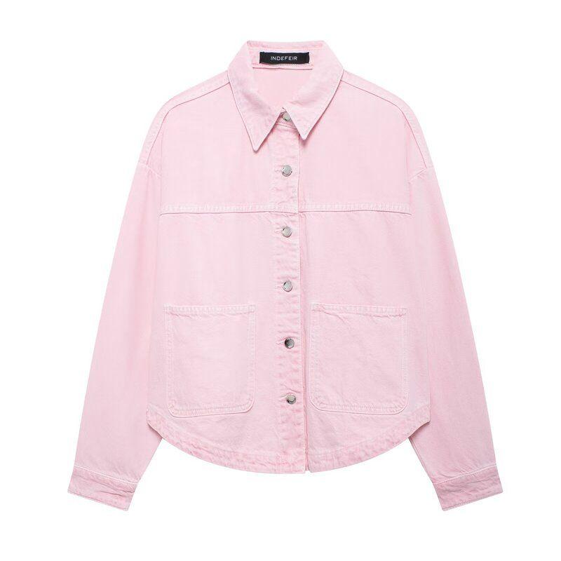 Fashion Style 2024 Autumn New Women's Clothing Stylish Cotton Long Sleeves Denim Jacket Coat 0108229