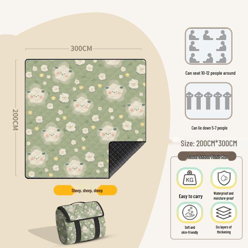 Waterproof Outdoor Picnic & Camping Mat: Thick, Moisture-Proof, Portable Lawn Cushion