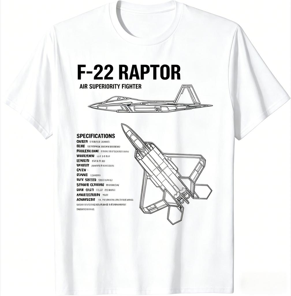 New Oversized Fashion F Raptor Air Superiority Fighter Unisex TShirt Short Sleeve Casual Cotton
