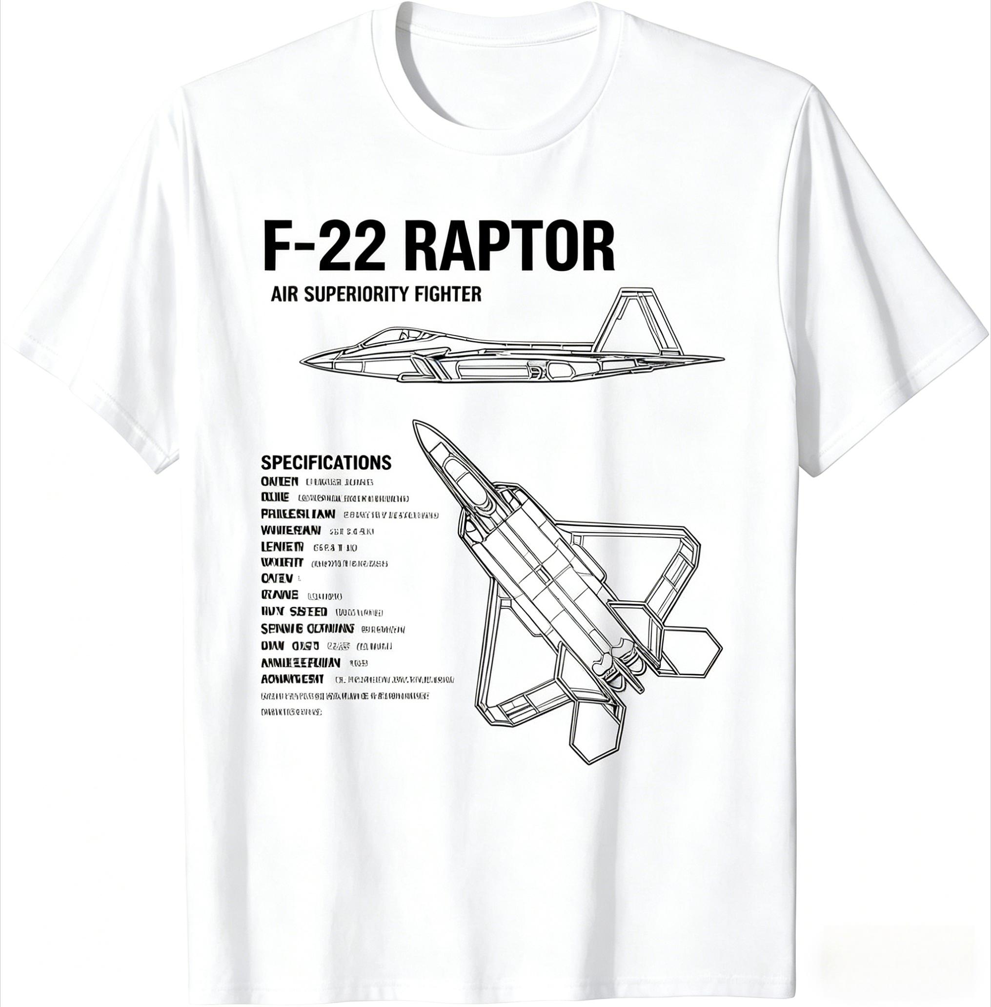 New Oversized Fashion F Raptor Air Superiority Fighter Unisex TShirt Short Sleeve Casual  Cotton 3XL