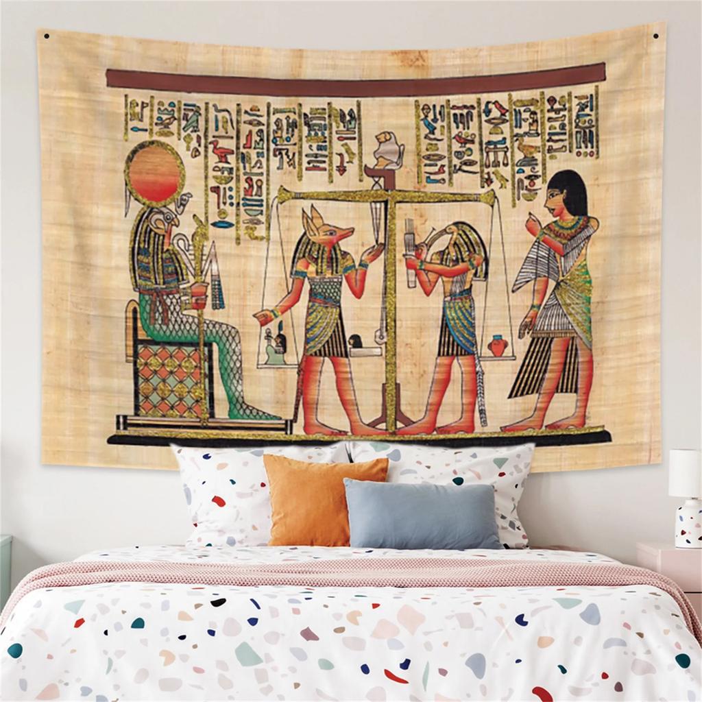 Ancient Egyptian Tapestry  Pharaohs  Hieroglyphics for Bedroom Decor Historical Style Enhance Your Space with Cultural Charm