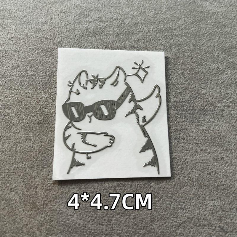 Waterproof 3D Metal Stickers With Girl And Cat Cartoon Characters For Phone Laptop DIY Decoration Creative Aesthetic Style