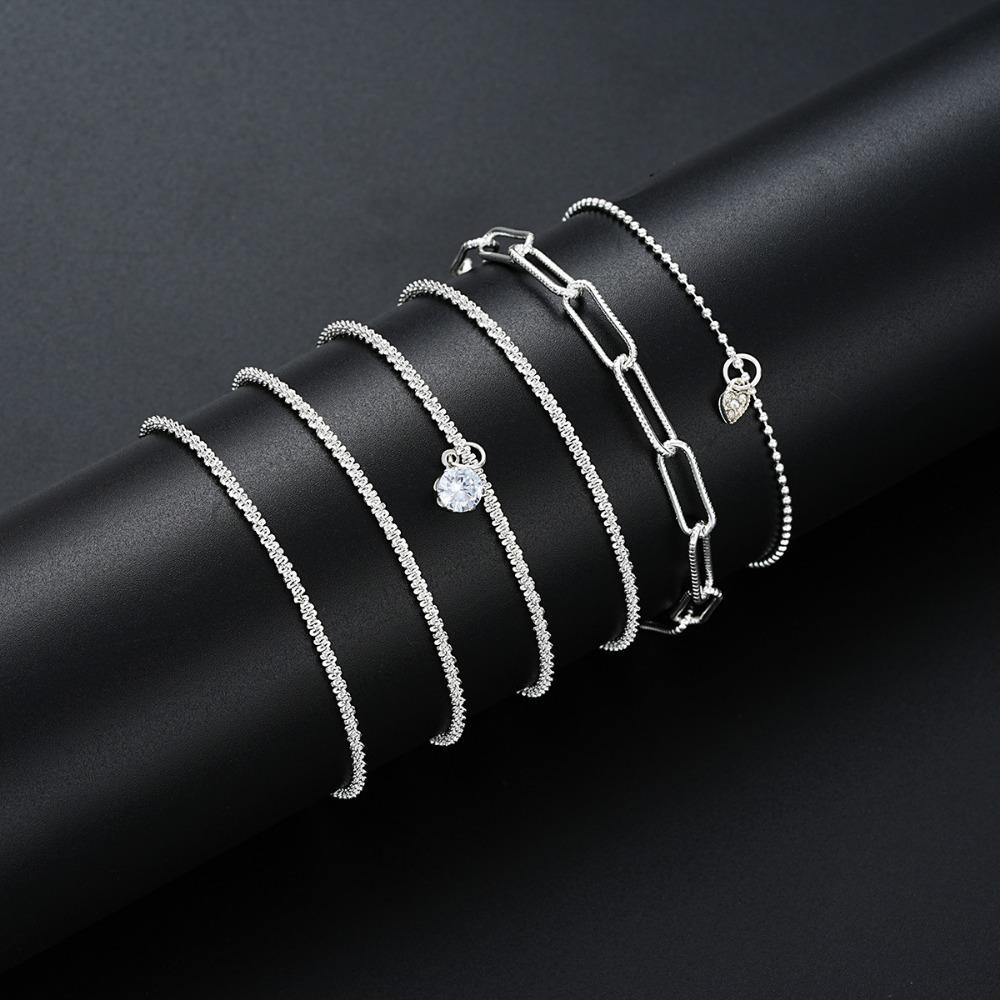 6 Pcs/Set Fashion Women's Chain Bracelet Beads Exquisite Simple Women Bracelet Fine Jewelry Accessories