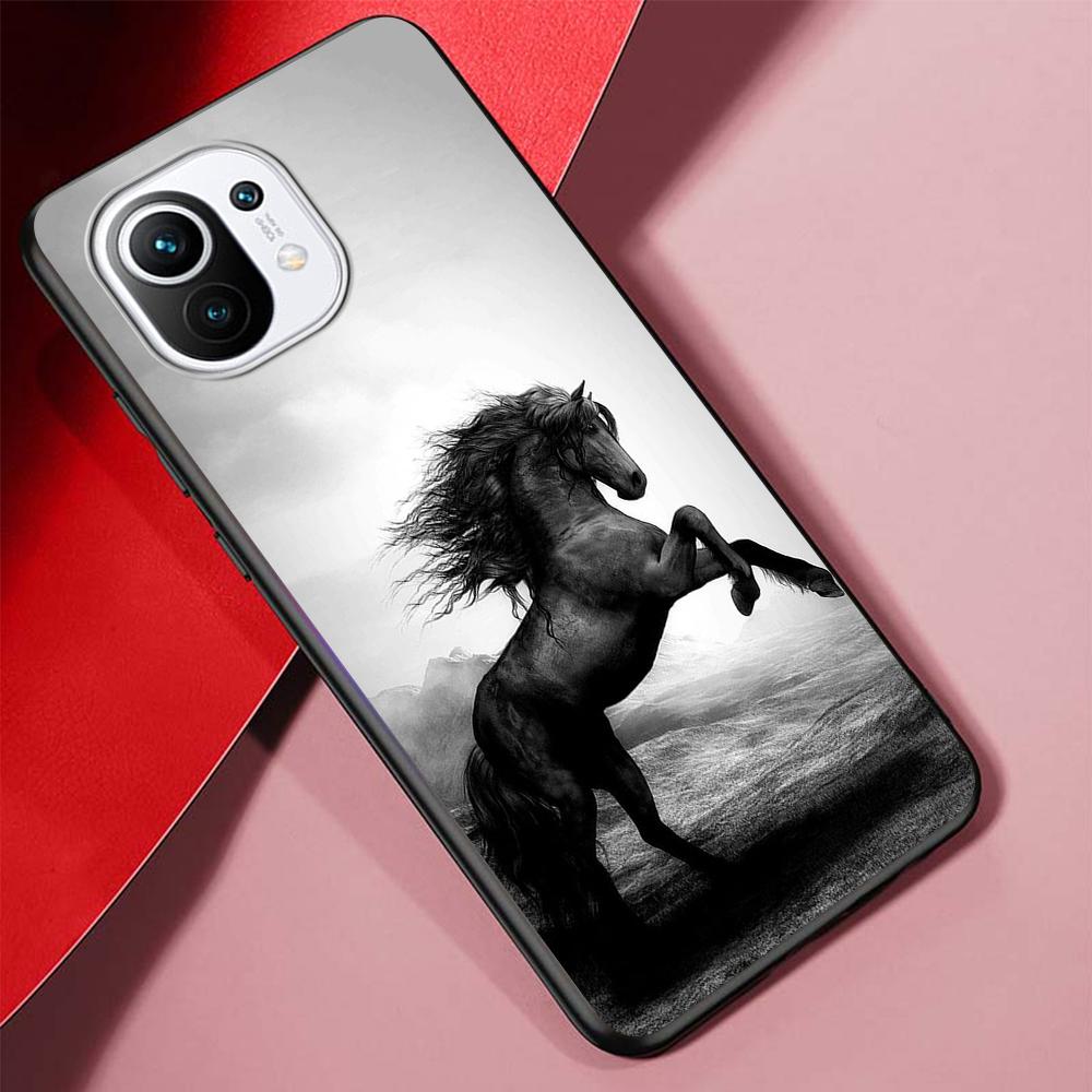 Running Horse Case for Xiaomi Mi 11 Lite 5G 12 Pro Note 10 10T 9 SE 9T 10S 8 A2 Lite CC9 Redmi Note 11 9S K40 TPU Phone Cover