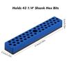 43 Holes Screwdriver Bit Storage Organizer Drill Bit Storage Rack  1/4" Shank Hex Bits