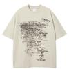 Aesthetic Grunge Oversized T-Shirt Vintage Beige Short Sleeve Tee