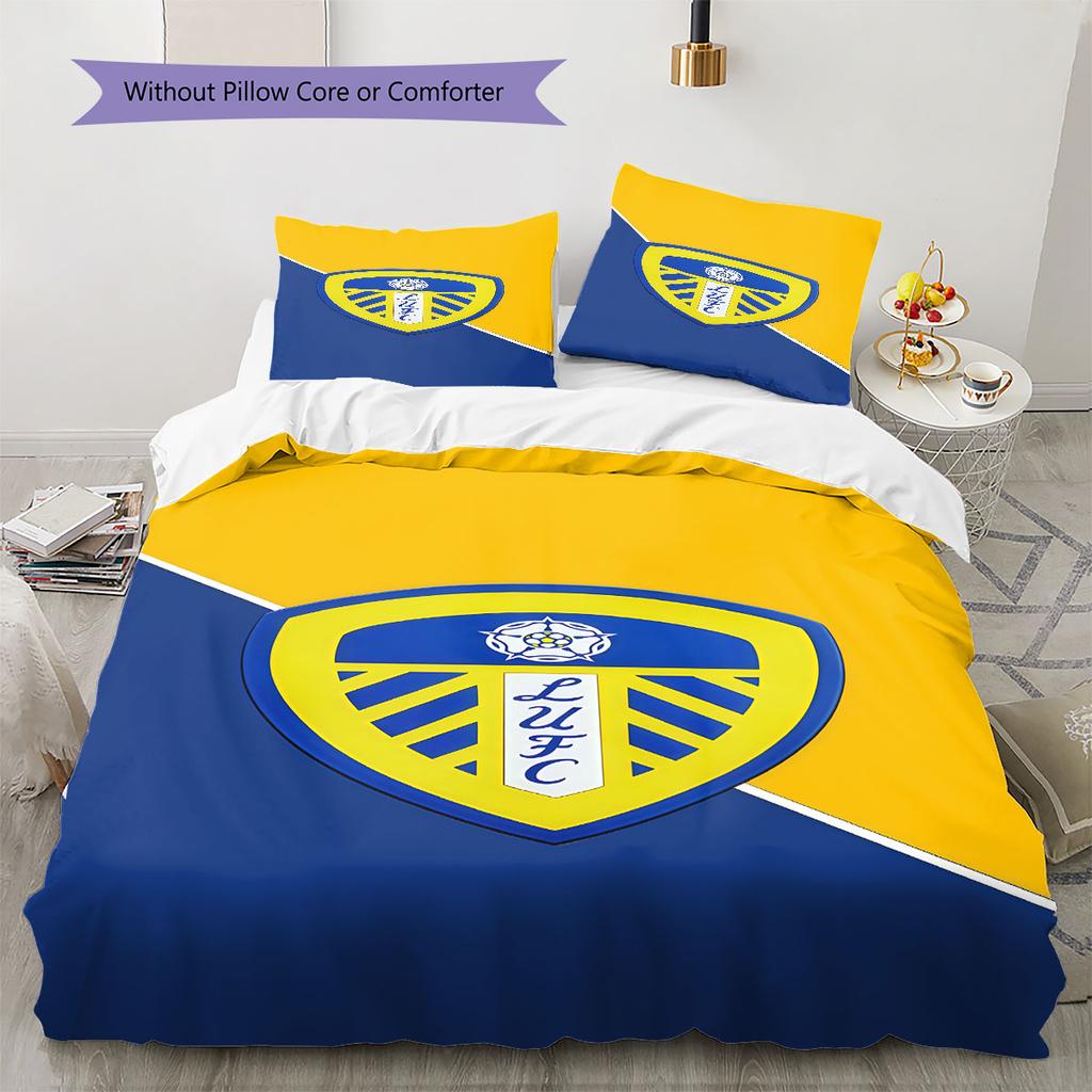 Leeds Soccer Bedding Quilt Set Quilt Cover Pillowcase Home Decoration Birthday Gift (1 * Duvet Cover + 2 * Pillowcase, Without Core)