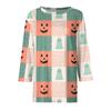 Women's Fashion Casual Three-quarter Sleeve Halloween Printed Round Neck Top