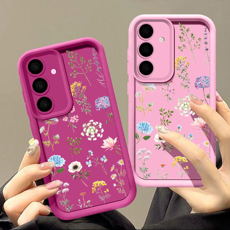 Shockproof Grass Flower Case For Samsung Galaxy S24 S25 Edge S23 Ultra S22 S21 FE S26 A57 A34 A54 A15 A35 A56 A55 5G Cover