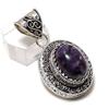 Russian Charoite Gemstone 925 Sterling Silver Jewelry Pendant 1.77" t5T08