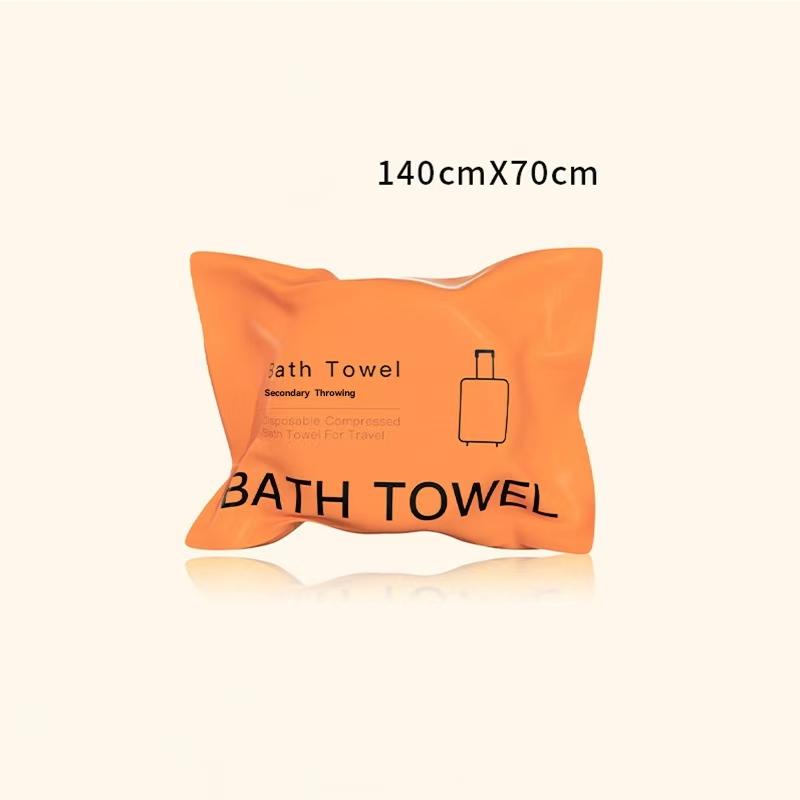 Compressed Bath Towel Thickened and Increased Disposable Portable Individually Packaged Non-woven Bath Towel 70x140 299 and Below оранжевый