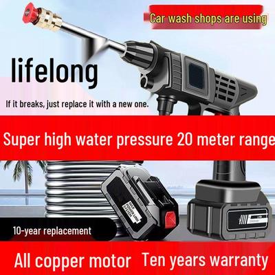 Portable German Cordless Car Washer: High-Pressure Rechargeable Water Gun with Lithium Battery for Household & Commercial Use
