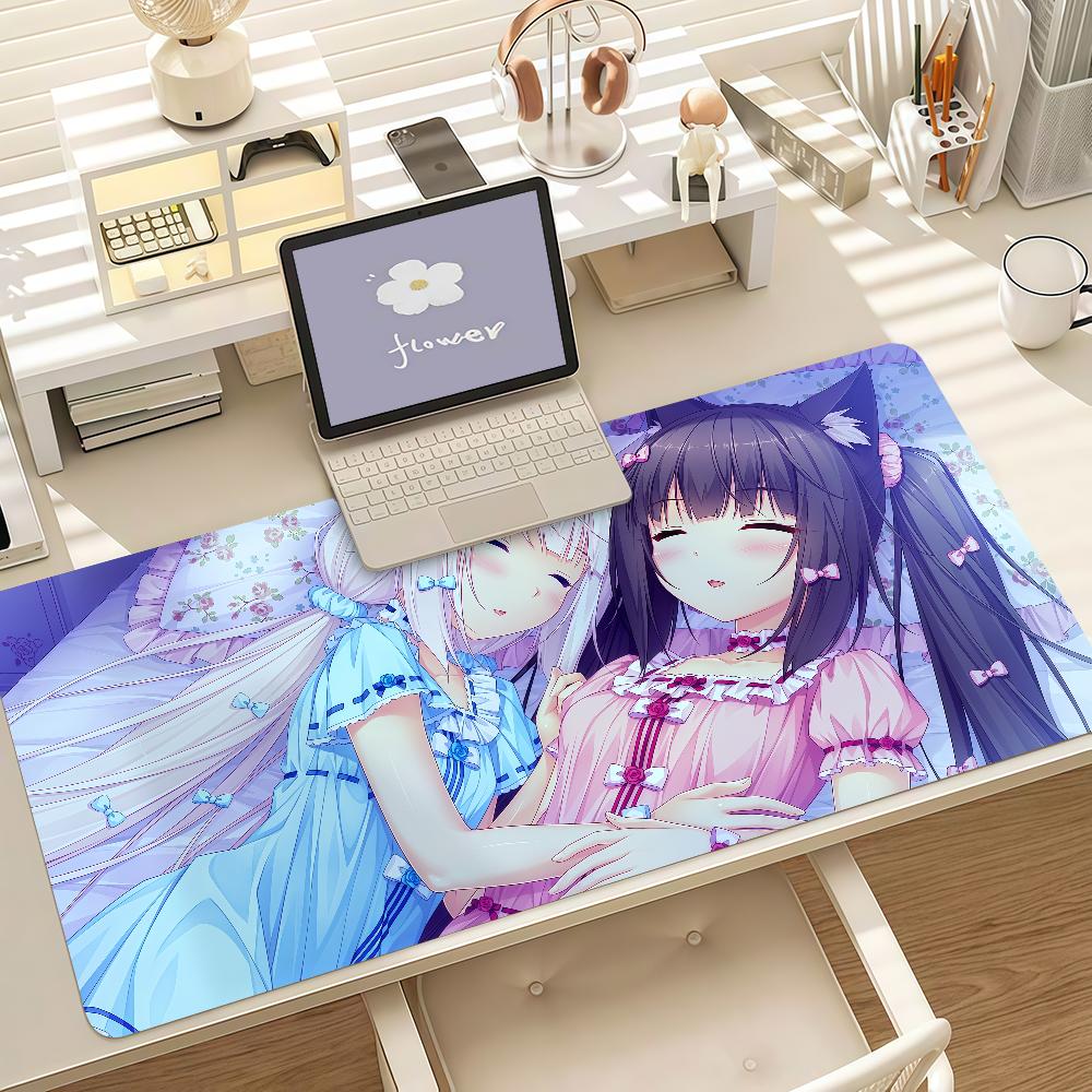 Beautiful Girl Anime N-Nekopara Mouse Pad Anti Slip Rubber Edge Locked Thickened Laptop Gaming Desk Mat