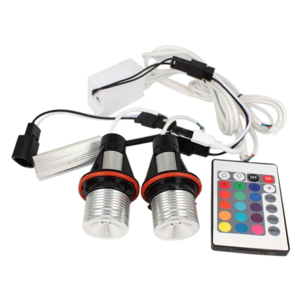 2Pcs RGB LED Angel Eyes Headlamp Halo Ring Marker Side Light Error Free Bulb For BMW E39 E53 E60 E61 E63 E64 E65 E66 OBD2 CAR