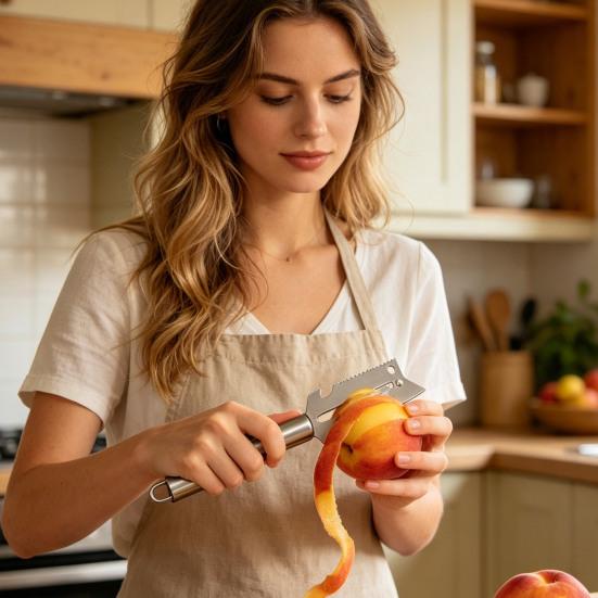 Vegetable Peeler with Ergonomic Handle 2 In 1 Bottle Opener Stainless Steel Peeler for Melons Potatoes Cucumbers Pumpkin Sugar Cane