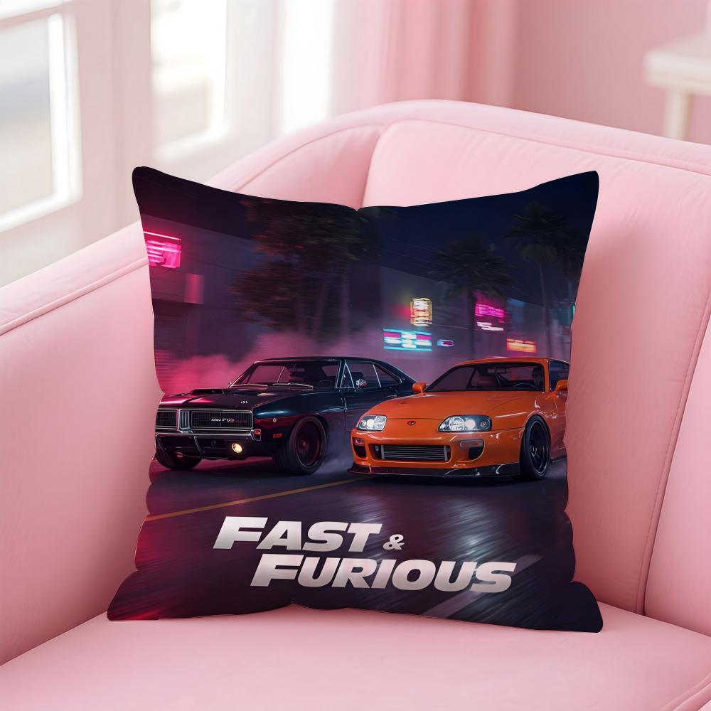 Film FFast Furious Cushion Cover Pillow Case Ultra Soft Skin Friendly Fabric Cloud Like Comfort Concealed Zipper