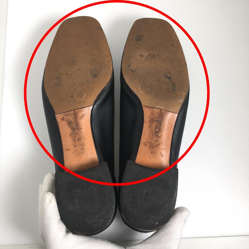 Salvatore Ferragamo Low Heel Square Toe Pumps 5C Calfskin Black Women Used