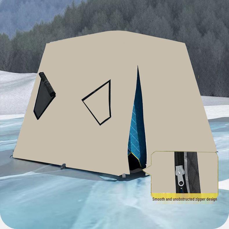 Portable Winter Ice Fishing & Camping Shelter: Thick Cotton-Padded, Windproof, Warm, and Cold Protection Tent