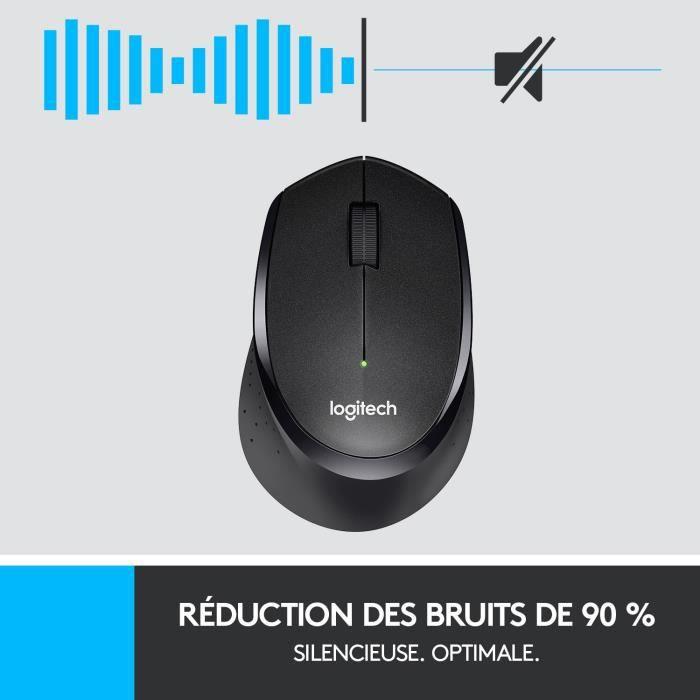 Souris - Sans fil - Logitech - M330 Silent Plus - Noir - Silencieuse