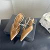 Mode Bailamos 2025 Brandneue Damen Sandalen Mode Spitzschuh Damen Elegante Slingback Sandalen Mittlerer Absatz Kleid Pumps Schuhe Mujer
