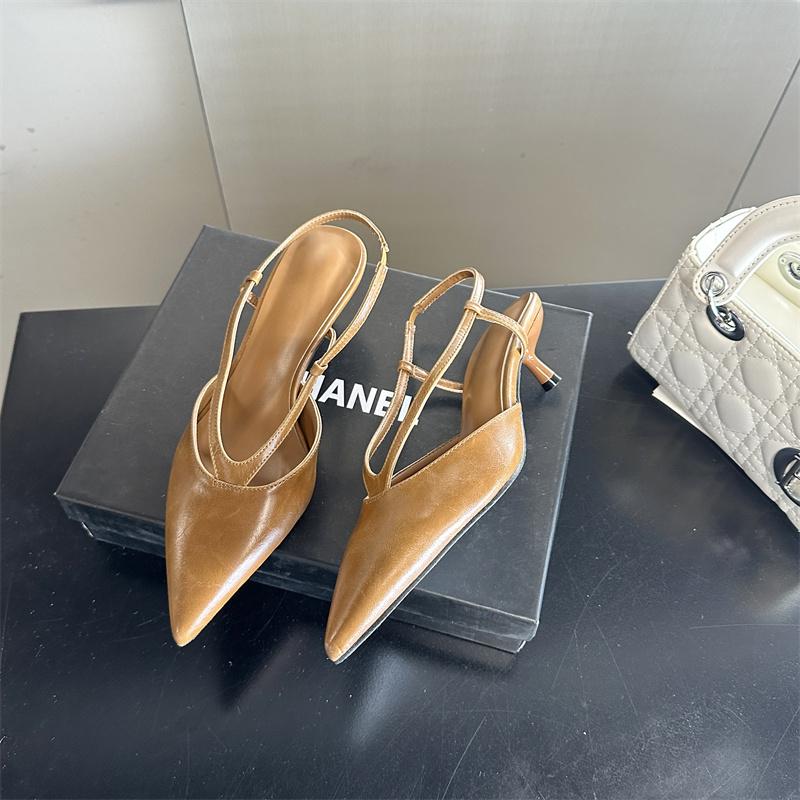 Mode Bailamos 2025 Brandneue Damen Sandalen Mode Spitzschuh Damen Elegante Slingback Sandalen Mittlerer Absatz Kleid Pumps Schuhe Mujer