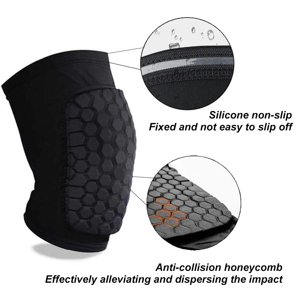 1 Pair Sports Compression Knee Pads Elastic Knee Protector Thickened Sponge Support for Dancing Sports Training Knees Brace