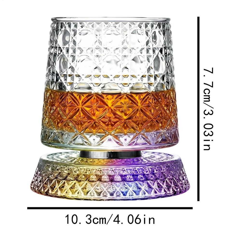 Crystal Glass 360 Degree Rotating Cocktail Drinkware Whiskey Cup for Ice Juice Tea Water Coffee Glass Drinking Women Men Party OTHER