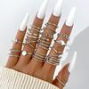 Retro Silver Color Geometric Knuckle Rings Set For Women Eye Cross Sun And Moon Leaf Charm Finger Ring Female Boho Party Jewelry