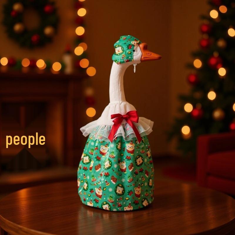 

Білий Гусак Дід Мороз Різдвяна Прикраса - Різдвяний Одяг для Ґанку Імітація Гусака 23-inch