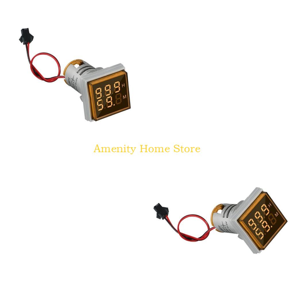 F26C High Accuracy double Display Timer Small LED Hour Meter with Flame Retardant Casing Simple to Operate for Industrial Use