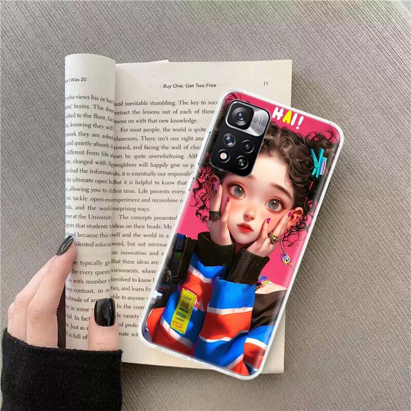 Youthful, Lively, Fashionable Girl Phone Case For Redmi Note 13 12 Pro Plus 14 15 Pro 5G 11 11T 11E 11S 10 Pro 10S 9 9S Cover Ce