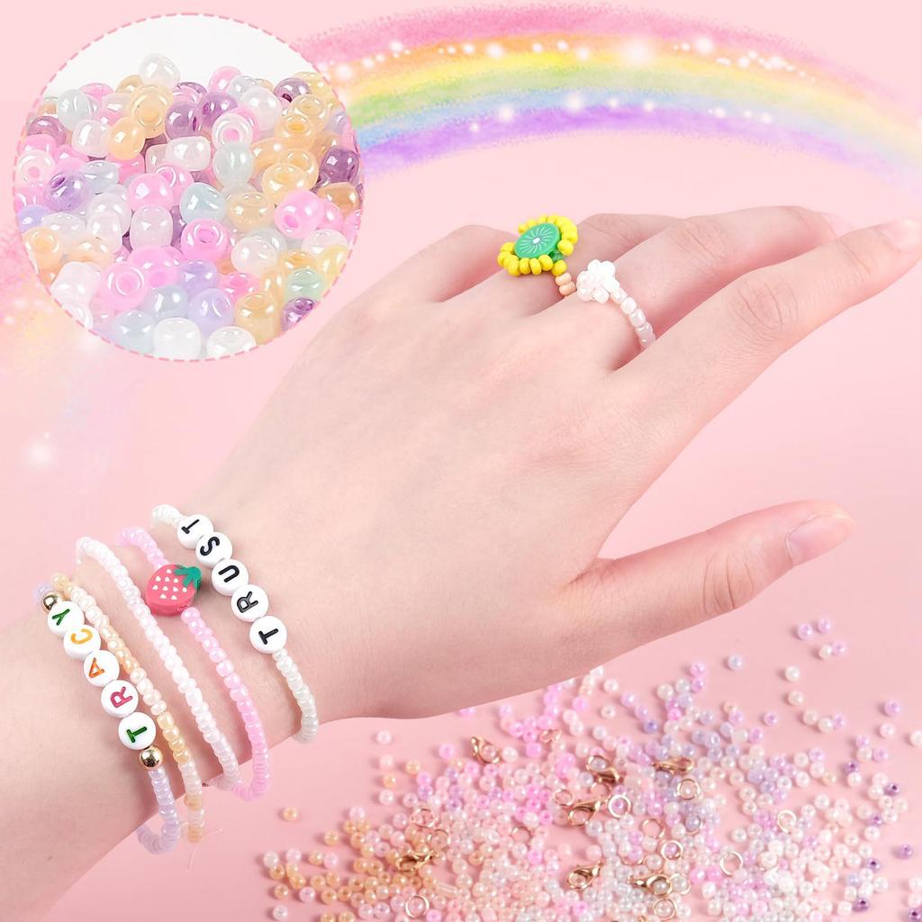 3mm Glass Seed Beads: 120,000-Piece DIY Friendship Bracelet & Jewelry Making Kit