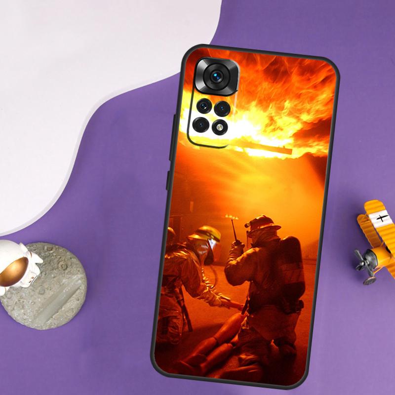 Firefighter Fire Fireman Case For Xiaomi Redmi Note 13 14 Pro 12 9 10 11 Pro 10S 11S 12S Redmi 14C 13C 10C 12C Cover