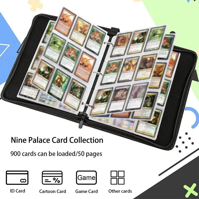400/900pcs NARUTO Card Binder Book Folder 4/9 Card Slots Game Card Collections Double Pocket Zipper Collector Album Holder