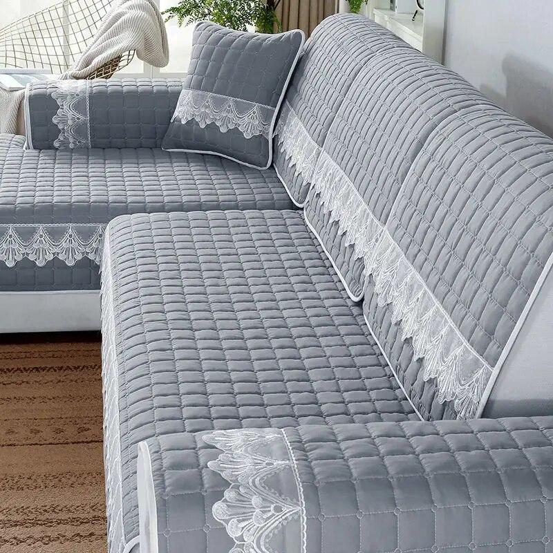 Quilted Sofa Towel Cushion Four Season Universal Slipcover Non-slip Cloth Sofa Covers  for Living Room Couch Sofa Towel