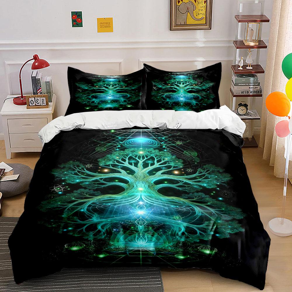 Glowing tree with patterns. Bedding sets Duvet cover sets Duvet covers Pillowcases(1 * Duvet Cover 2 * Pillowcases without duvet insert)