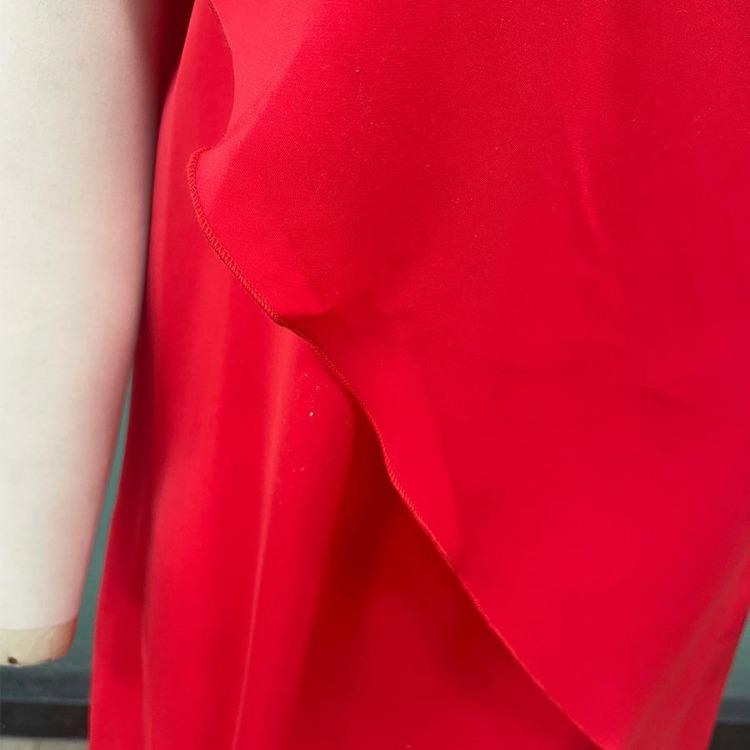 Summer Women Loose High Waist Sleeveless Midi Dress Slanted Shoulder Single Sleeve Solid Color Fake Two Piece Casual Fashion Dress S-XL Spring