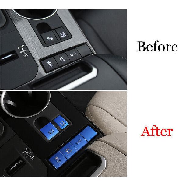 Blue Aluminum Electronic Handbrake Button Cover For Toyota Highlander -